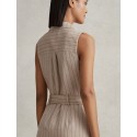 REISS Andie pinstripe woven midi dress