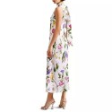 Floral Printed Sleeveless Midi Dress White/Black 