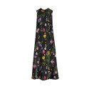 Floral Printed Sleeveless Midi Dress White/Black 