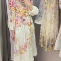 Zimmermann Natura Buttoned Midi Linen Dress Kaleidoscope Garden 