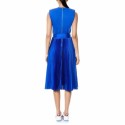 Yuki Strong Shoulder Pleated Midi Dress