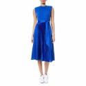 Yuki Strong Shoulder Pleated Midi Dress