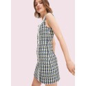 Kate Spade Blue Green Knitted Tweed Mini Dress US 0-10