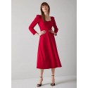 L.K. Bennett Katerina Raspberry Crepe Midi Dress