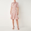 L.K.Bennett Mika Scattered Rose Silk Tea Dress