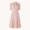 L.K.Bennett Mika Scattered Rose Silk Tea Dress