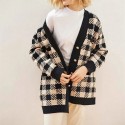 Sandro Jisou Checked Oversized Knitted Cardigan