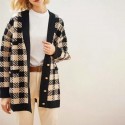 Sandro Jisou Checked Oversized Knitted Cardigan