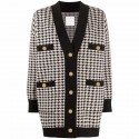 Sandro Dane Houndstooth Oversized Cardigan