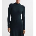 Original Boutique Teal /Navy Blue Sleeves Knitted Midi Dress XS S M L