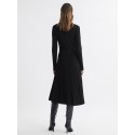 Original Boutique Black Buttons Sleeves Knitted Shirt Midi Dress XS S M L