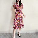 New Summer Puff Sleeves Belted Waist Midi Shirt Cotton Dress US 2 -10